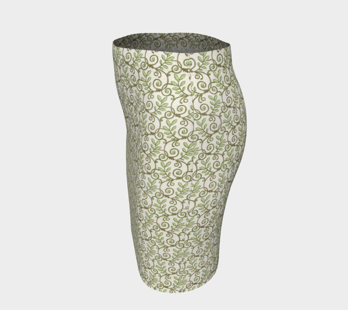 Green Cream Leafy Lace Floral Fitted Skirt preview #2