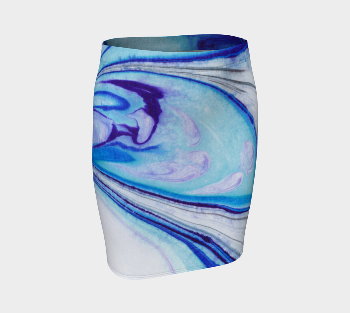 Blue Purple Marble Abstract - Pencil Skirt preview #1