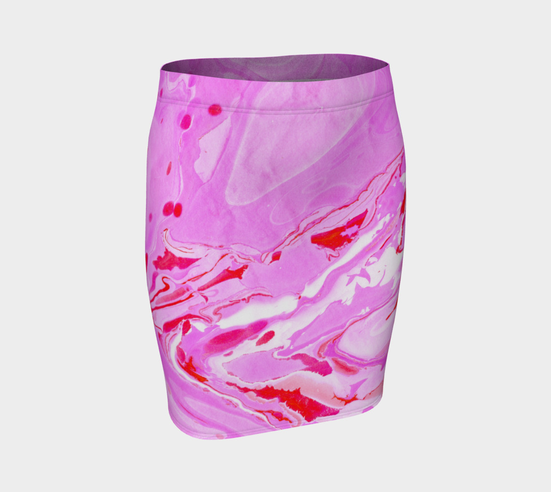 Pink Red Abstract Marble - Pencil Skirt preview #1