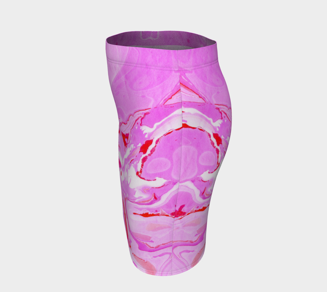 Pink Red Abstract Marble - Pencil Skirt preview #2