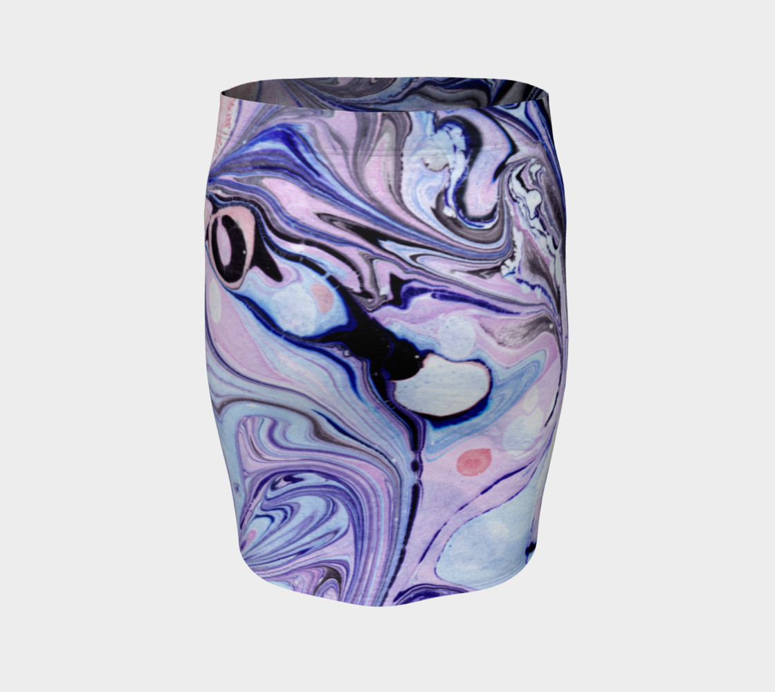 Purple Black Abstract Marble Pattern - Pencil Skirt preview #4
