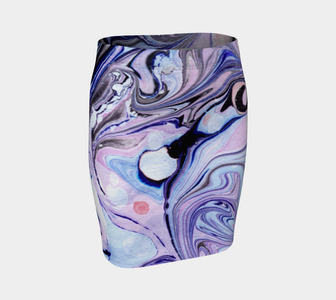 Purple Black Abstract Marble Pattern - Pencil Skirt preview #1