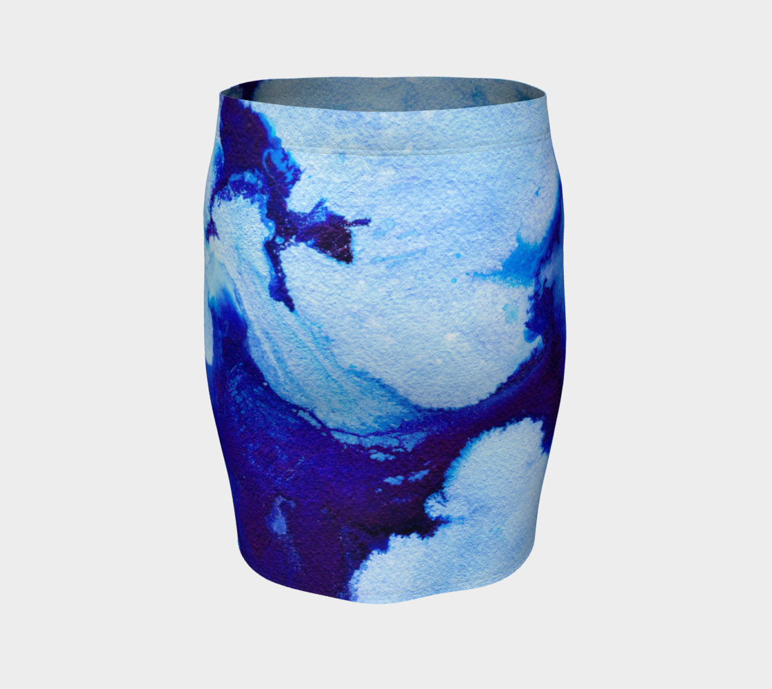 Blue Abstract Marble - Pencil Skirt preview #4