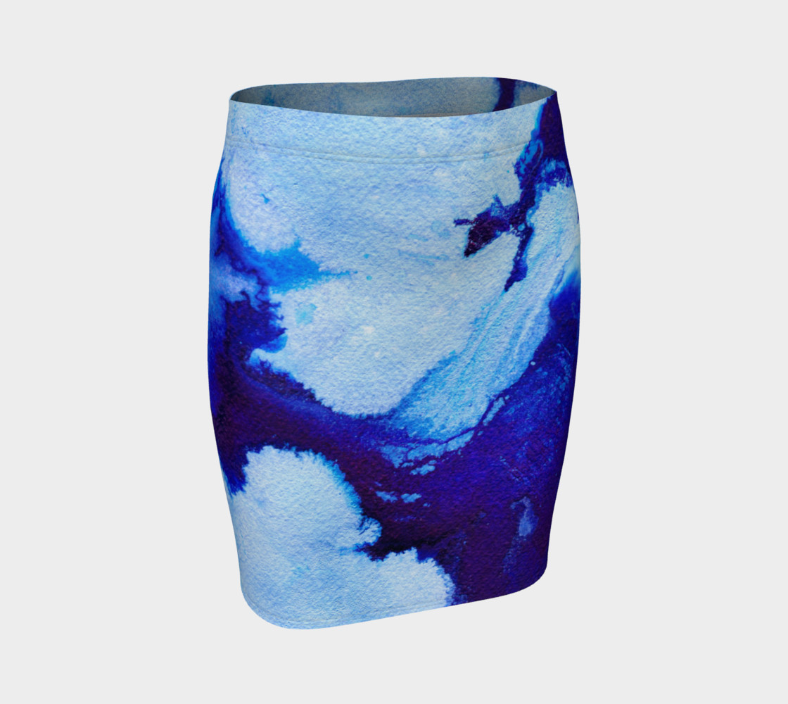 Blue Abstract Marble - Pencil Skirt preview #1