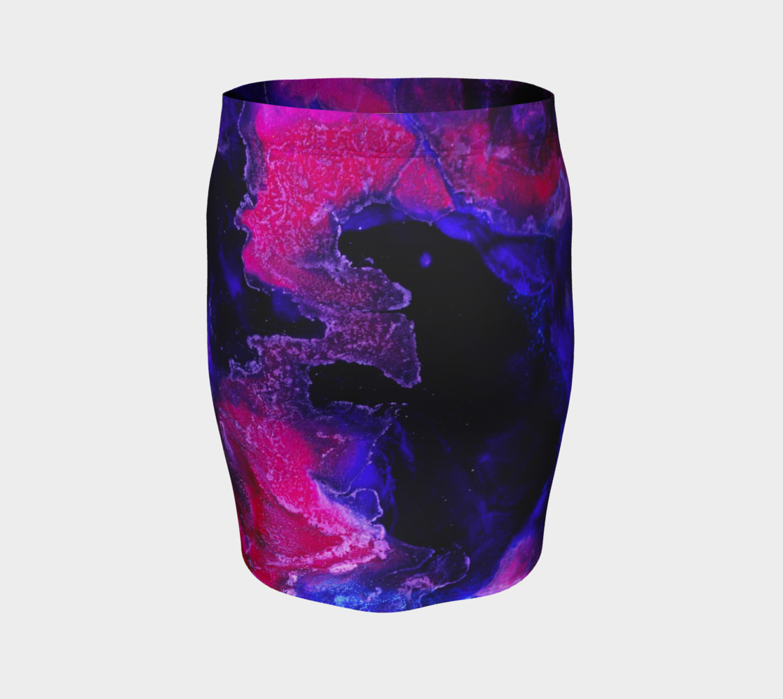 Pink Indigo Abstract Swirl Pattern - Pencil Skirt preview #4