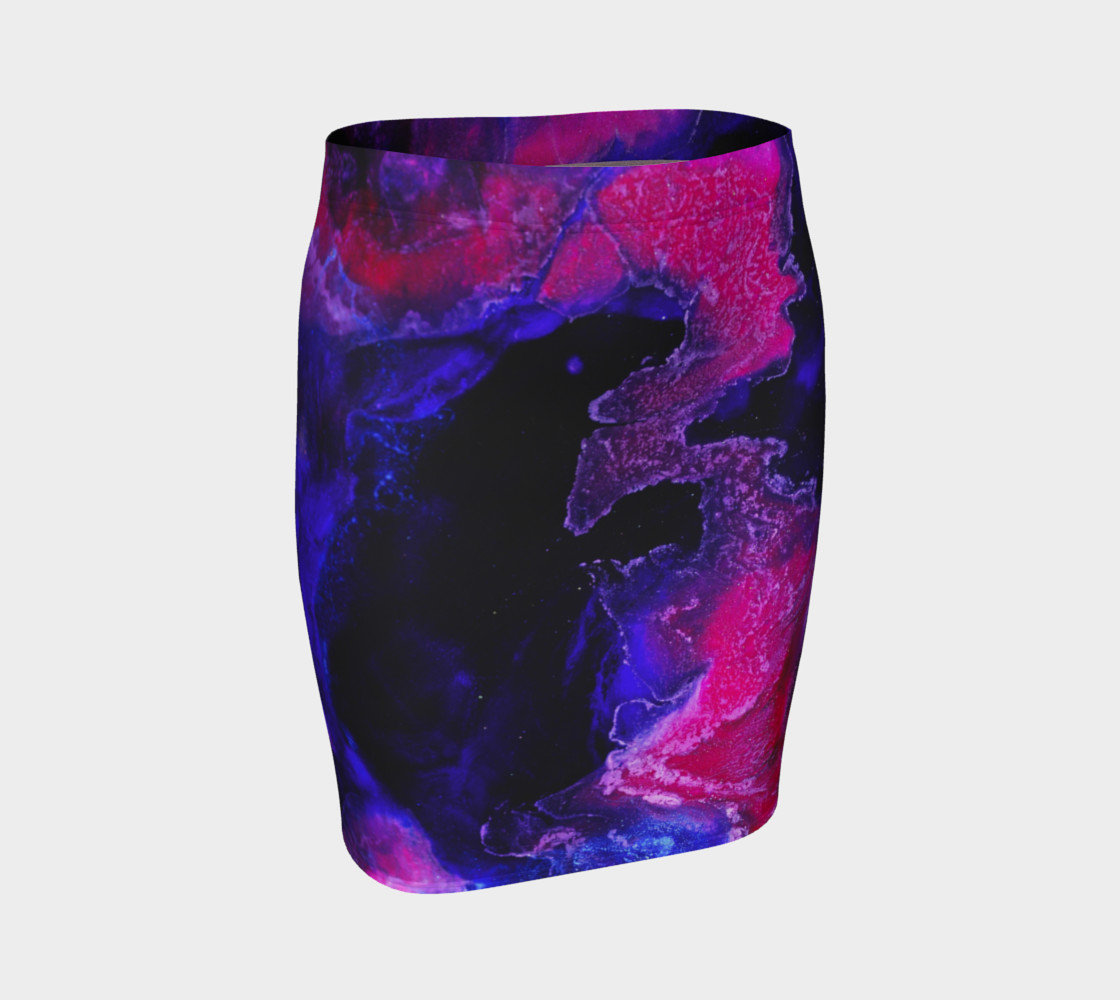 Pink Indigo Abstract Swirl Pattern - Pencil Skirt preview #1