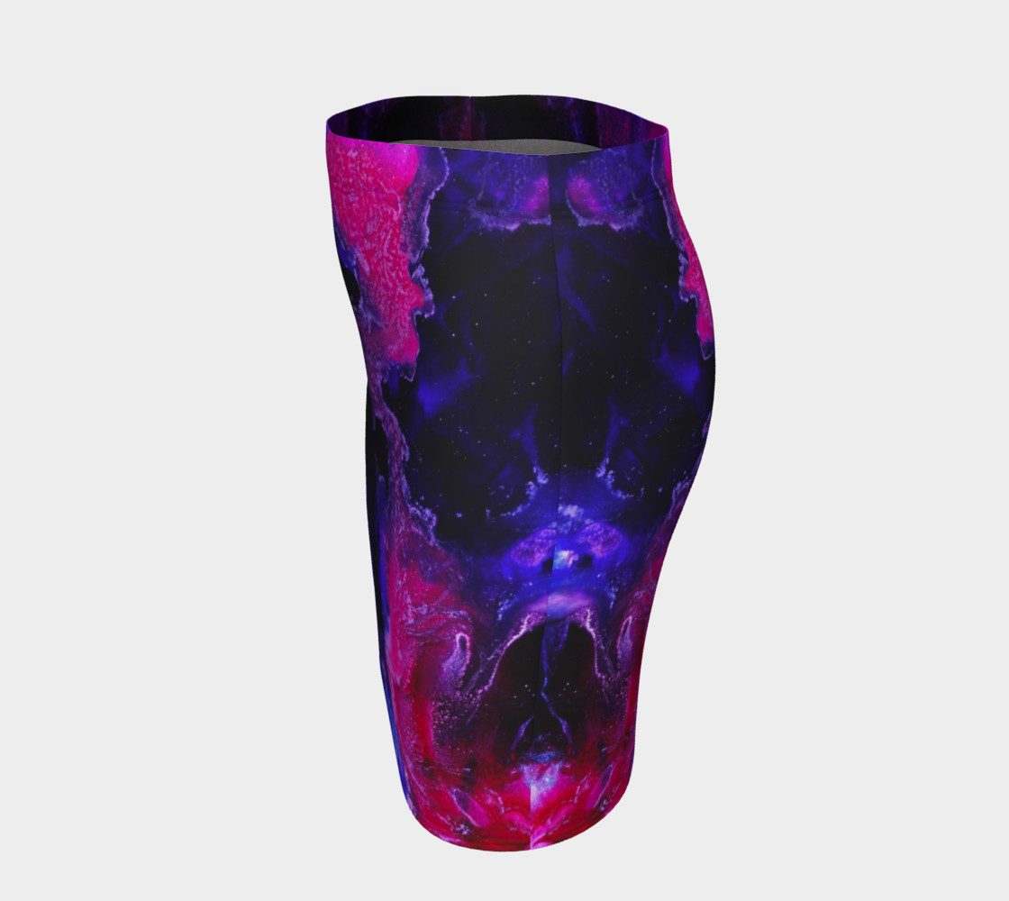 Pink Indigo Abstract Swirl Pattern - Pencil Skirt preview #2
