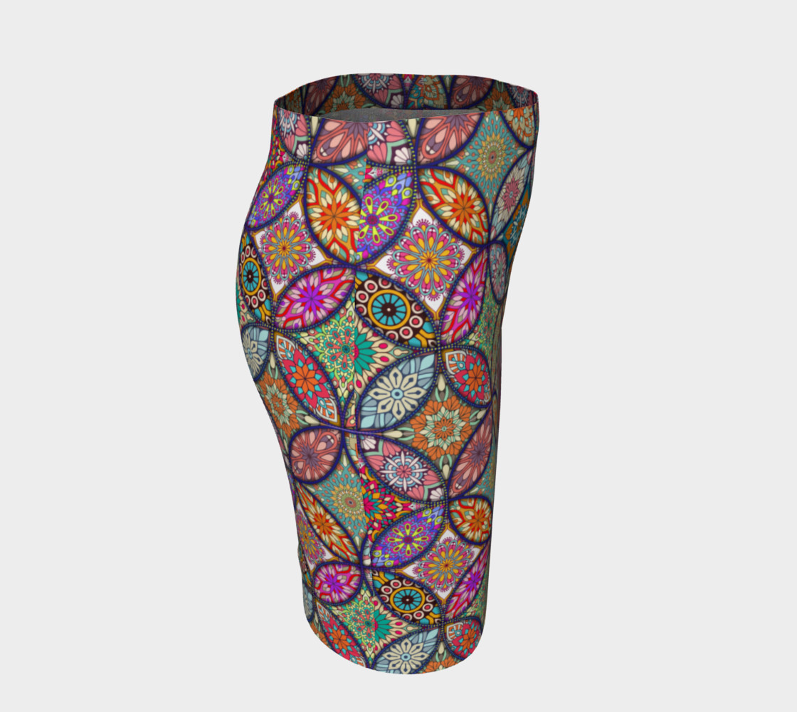 Vibrant Mandalas Fitted Skirt preview #3