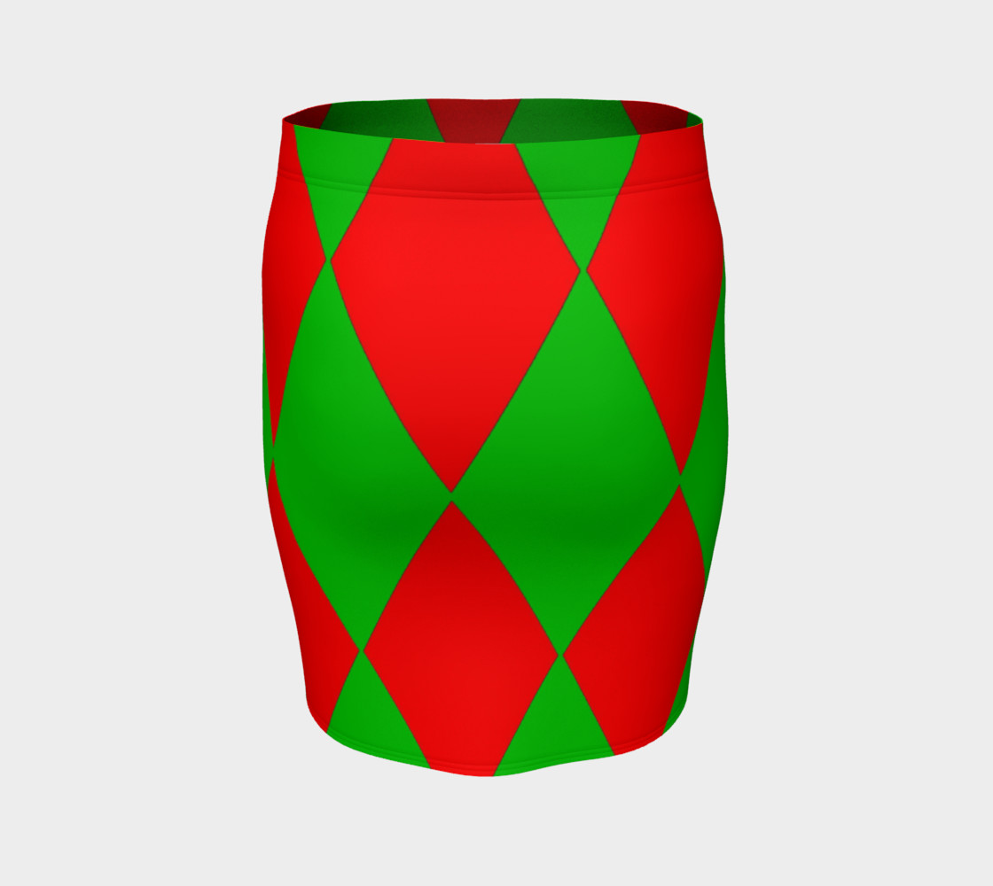 Christmas Harlequin Diamond Fitted Skirt preview #4