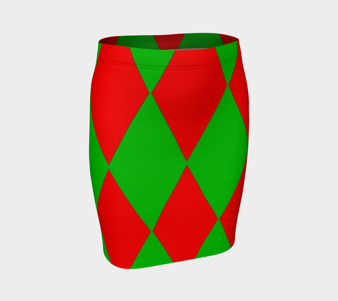 Christmas Harlequin Diamond Fitted Skirt preview #1