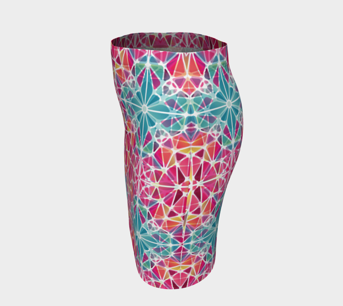 Aperçu de Pink and Blue Kaleidoscope Fitted Skirt #2