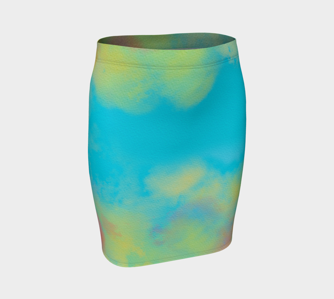 Aqua Yellow and Pink Watercolor preview #1