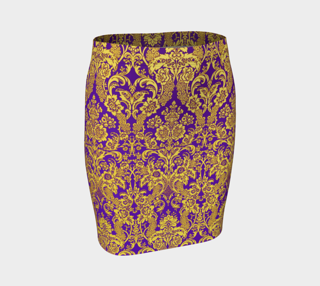 Aperçu de damask in purple and golden #1
