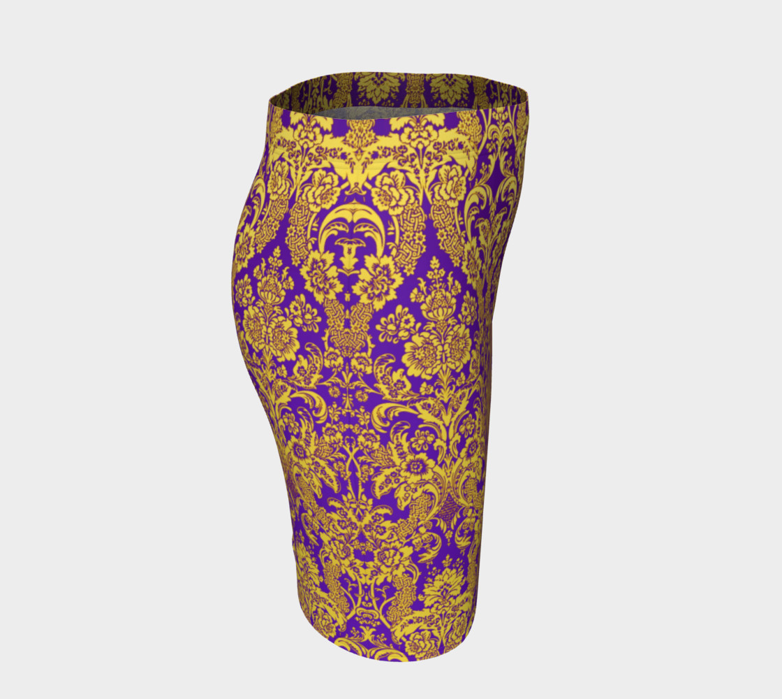 Aperçu de damask in purple and golden #3