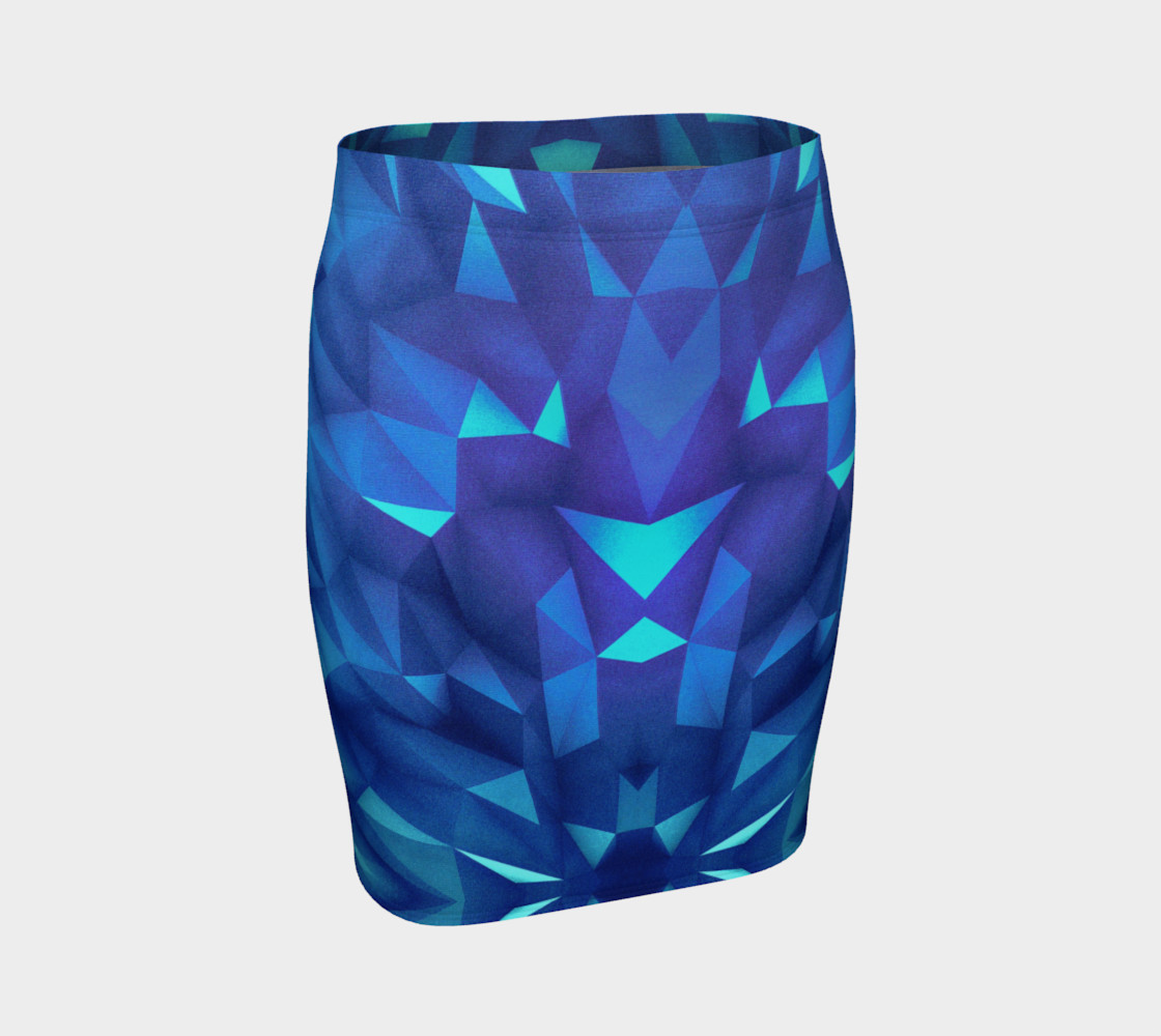 Deep Blue Collosal Low Poly Triangle Pattern -  Modern Abstract Cubism  Design 3D preview