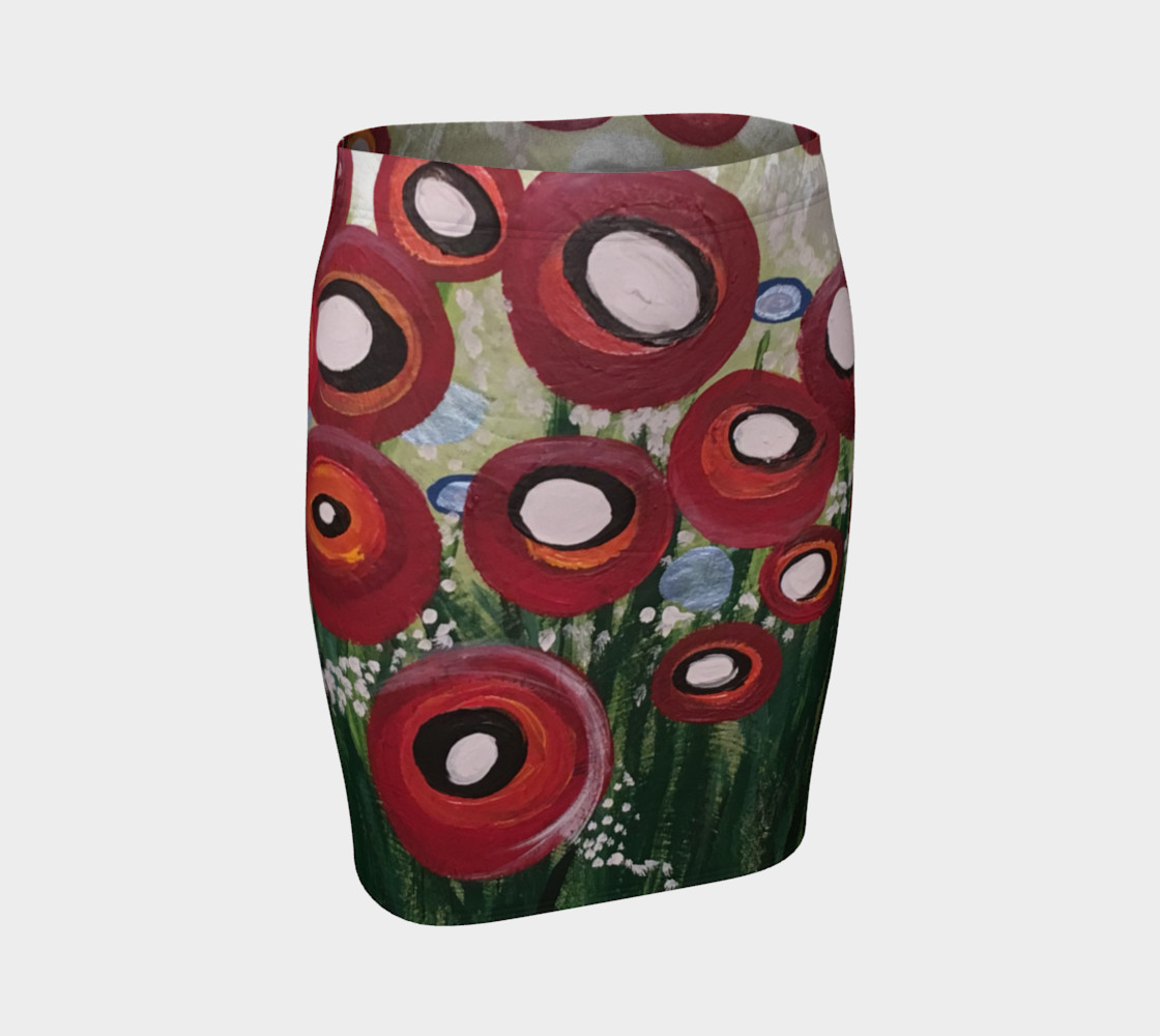 Whimsical Poppy Fitted Skirt preview #1