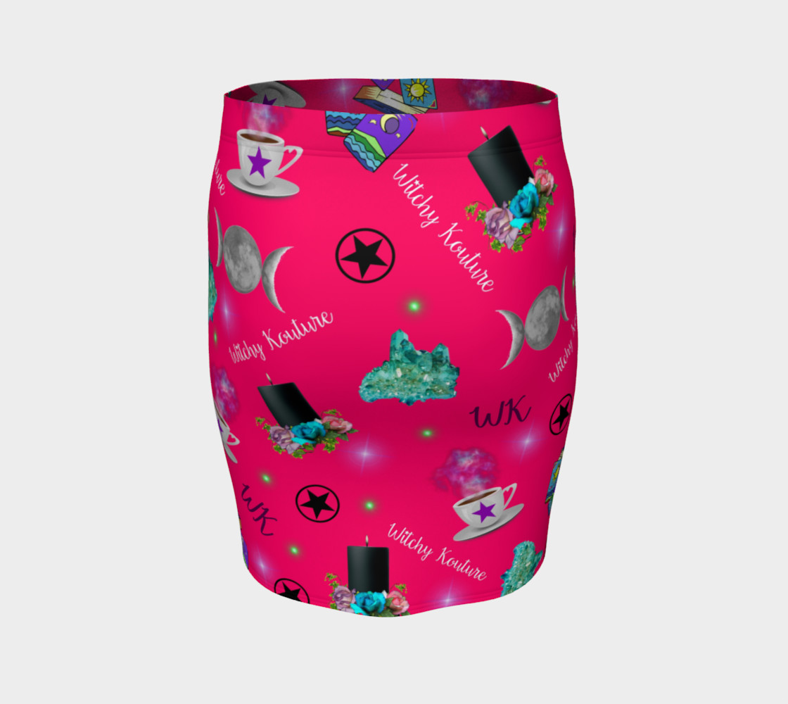 WK #ModernWitchLife Pink Print Fitted Skirt preview #4