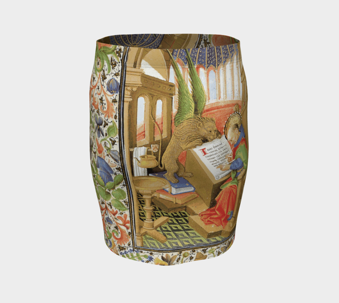 Medieval Lion Scribe - Fitted Skirt preview #4