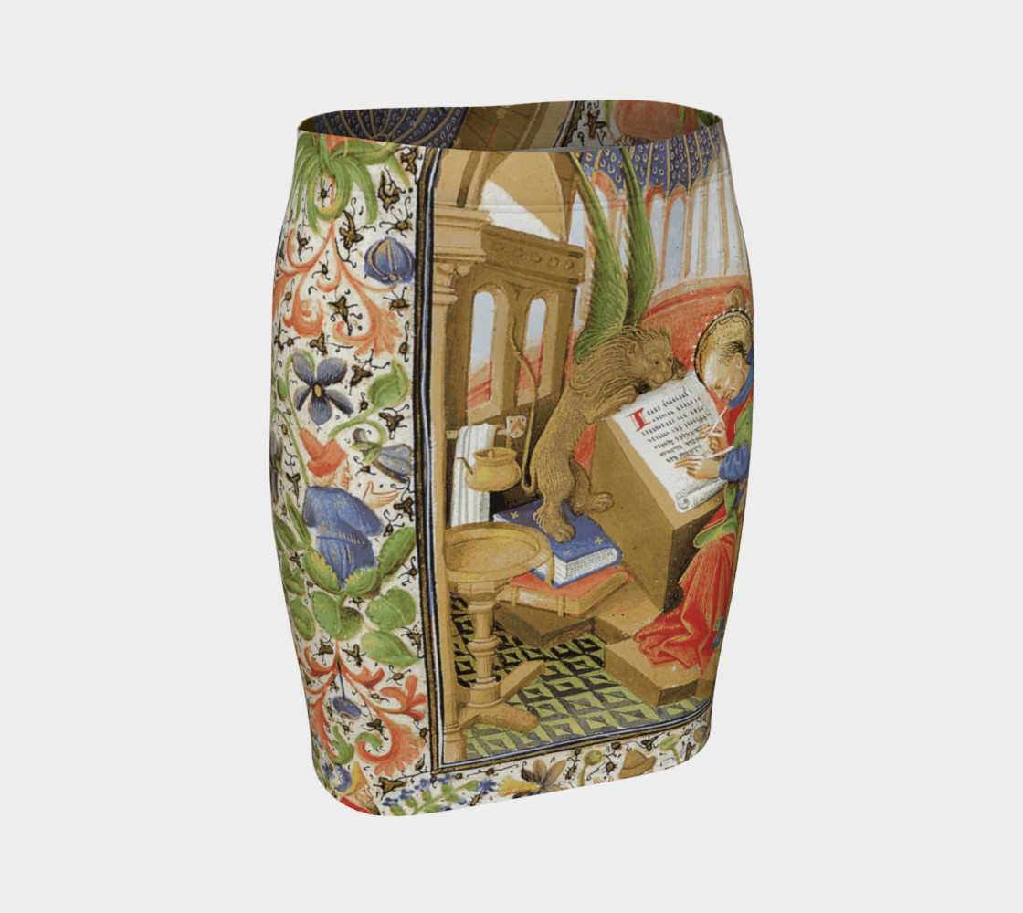 Medieval Lion Scribe - Fitted Skirt preview #1