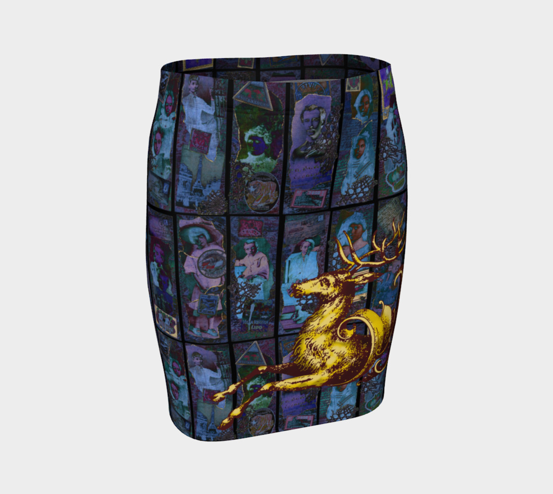 Adopted Ancestors: Blue & Gold - Fitted Skirt preview #1