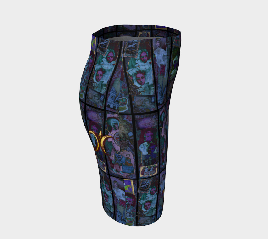 Adopted Ancestors: Blue & Gold - Fitted Skirt preview #3