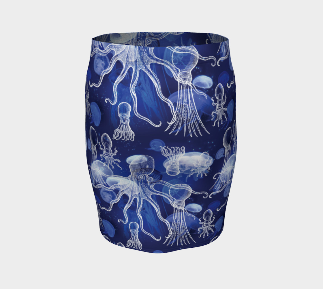 Jellyfish with Octopi - Fitted Skirt preview #4
