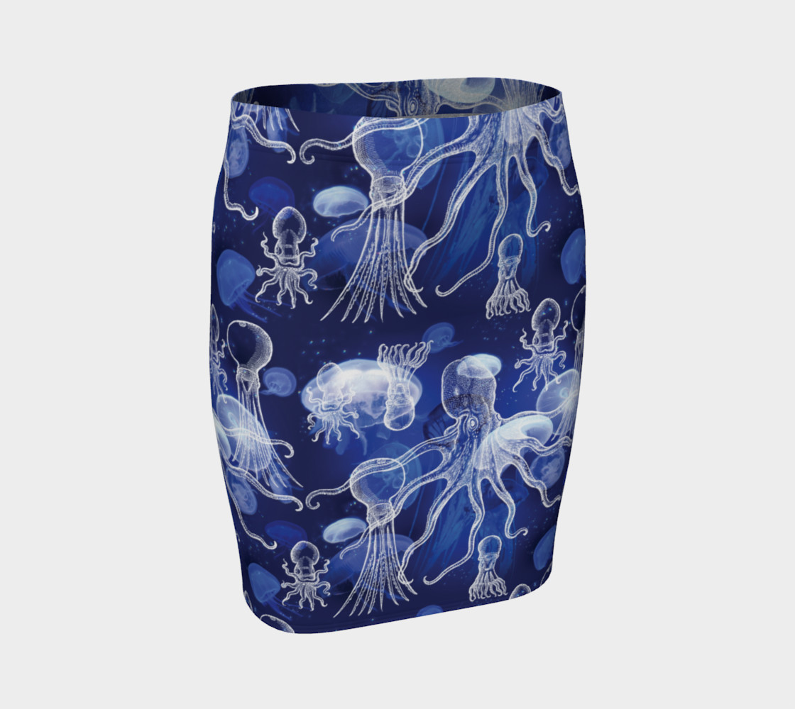 Jellyfish with Octopi - Fitted Skirt preview #1