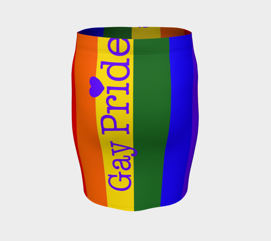 Gay Pride Love Fitted Skirt preview #4