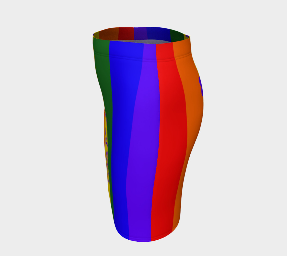 Gay Pride Love Fitted Skirt preview #2