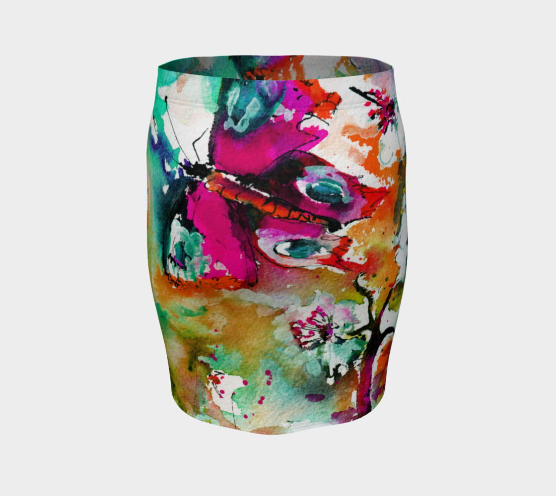 Pink Butterfly Fitted Skirt preview #4