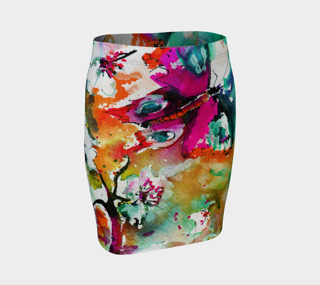 Pink Butterfly Fitted Skirt preview #1