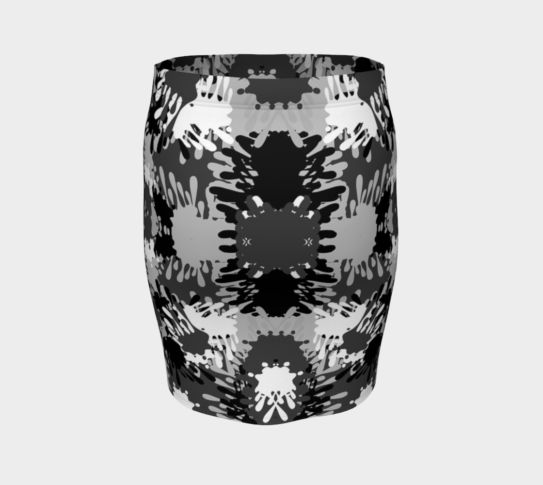 Black Paint Splatter Fitted Skirt preview #4