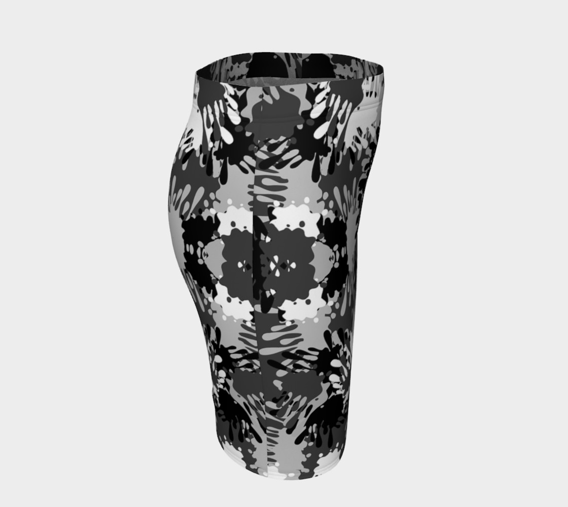 Black Paint Splatter Fitted Skirt preview #3