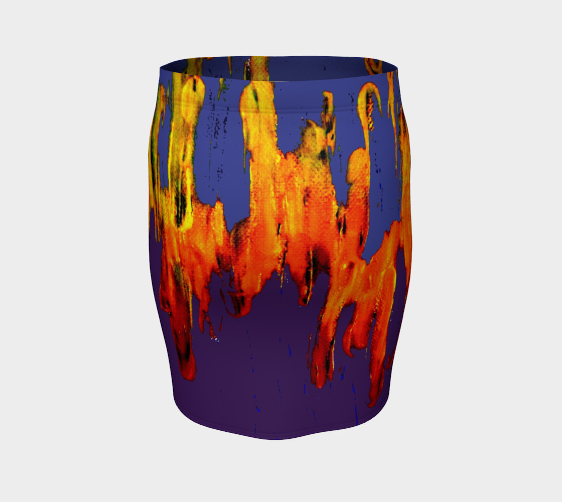 Lava in Purple and Orange Fitted Skirt preview #4