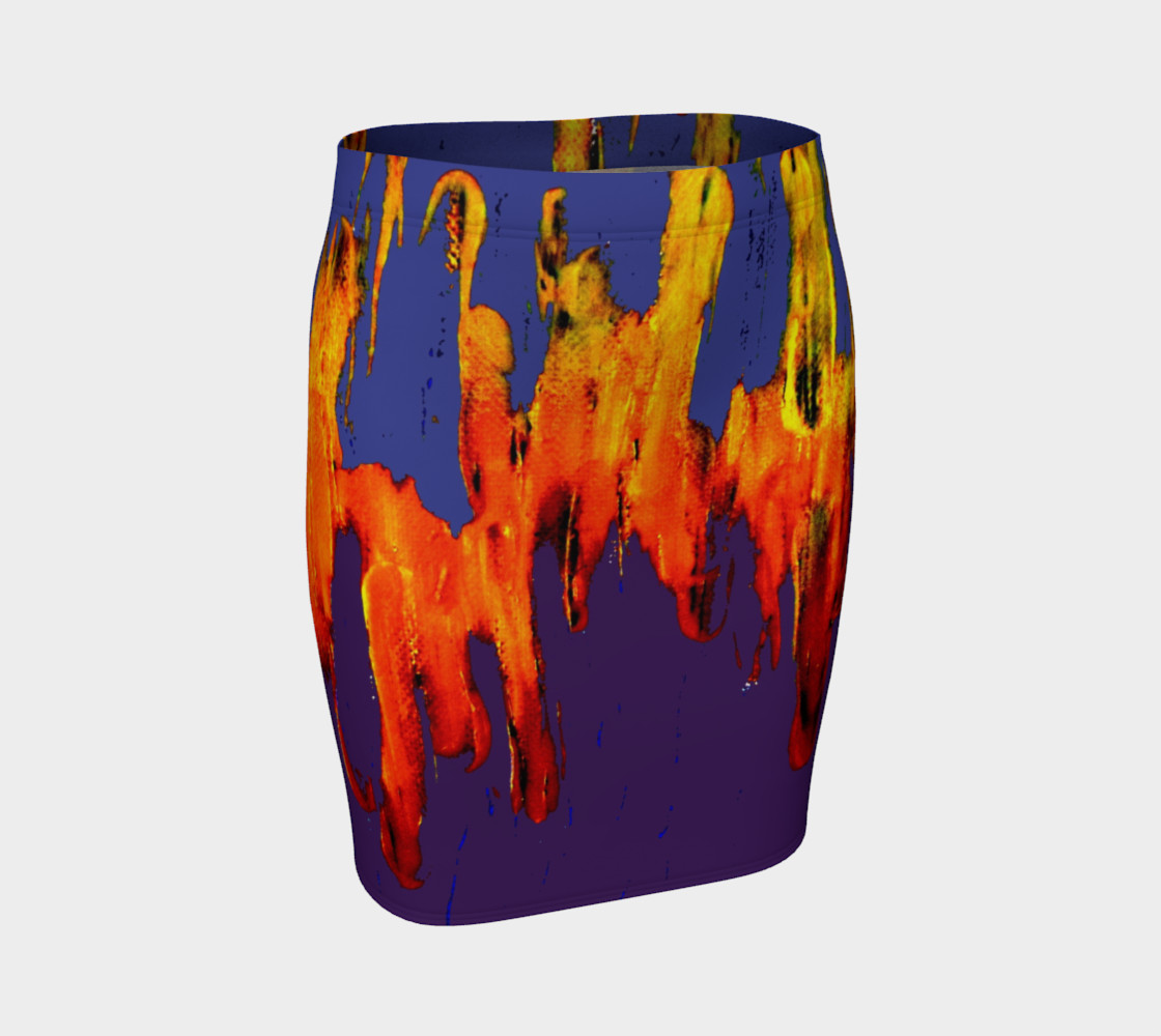 Lava in Purple and Orange Fitted Skirt preview #1