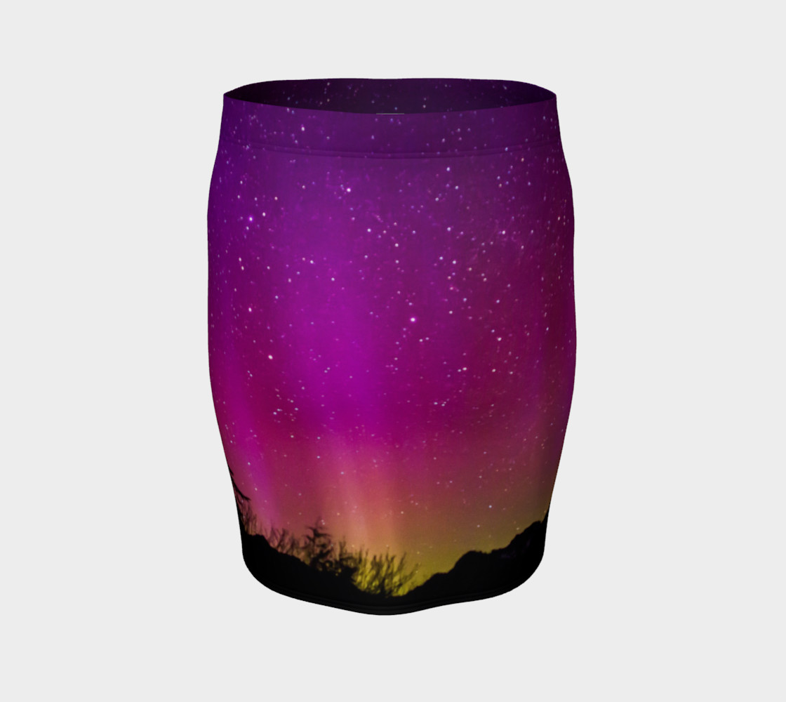 Fucshia Stars Northern Lights Fitted Skirt preview #4