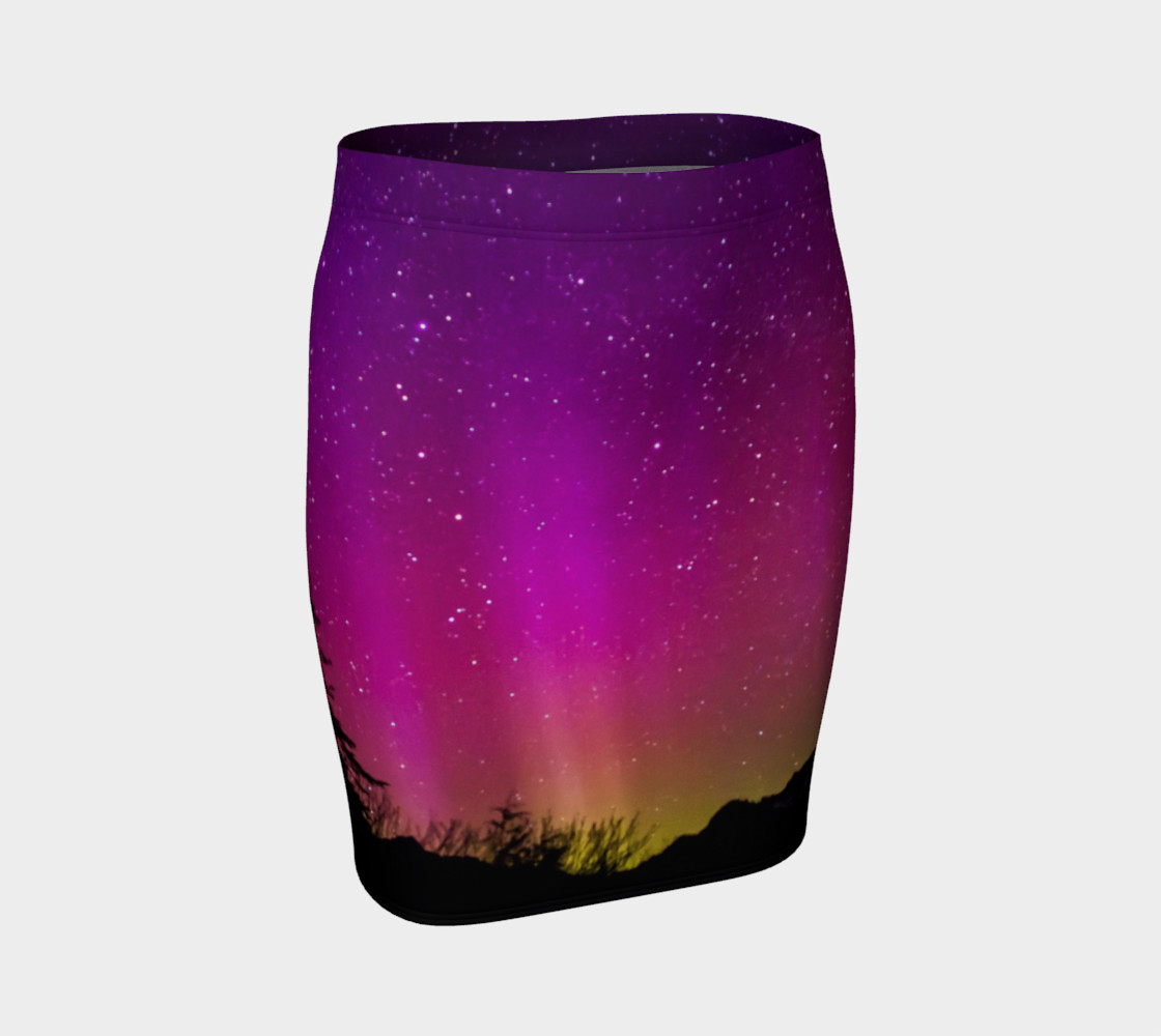 Fucshia Stars Northern Lights Fitted Skirt preview #1