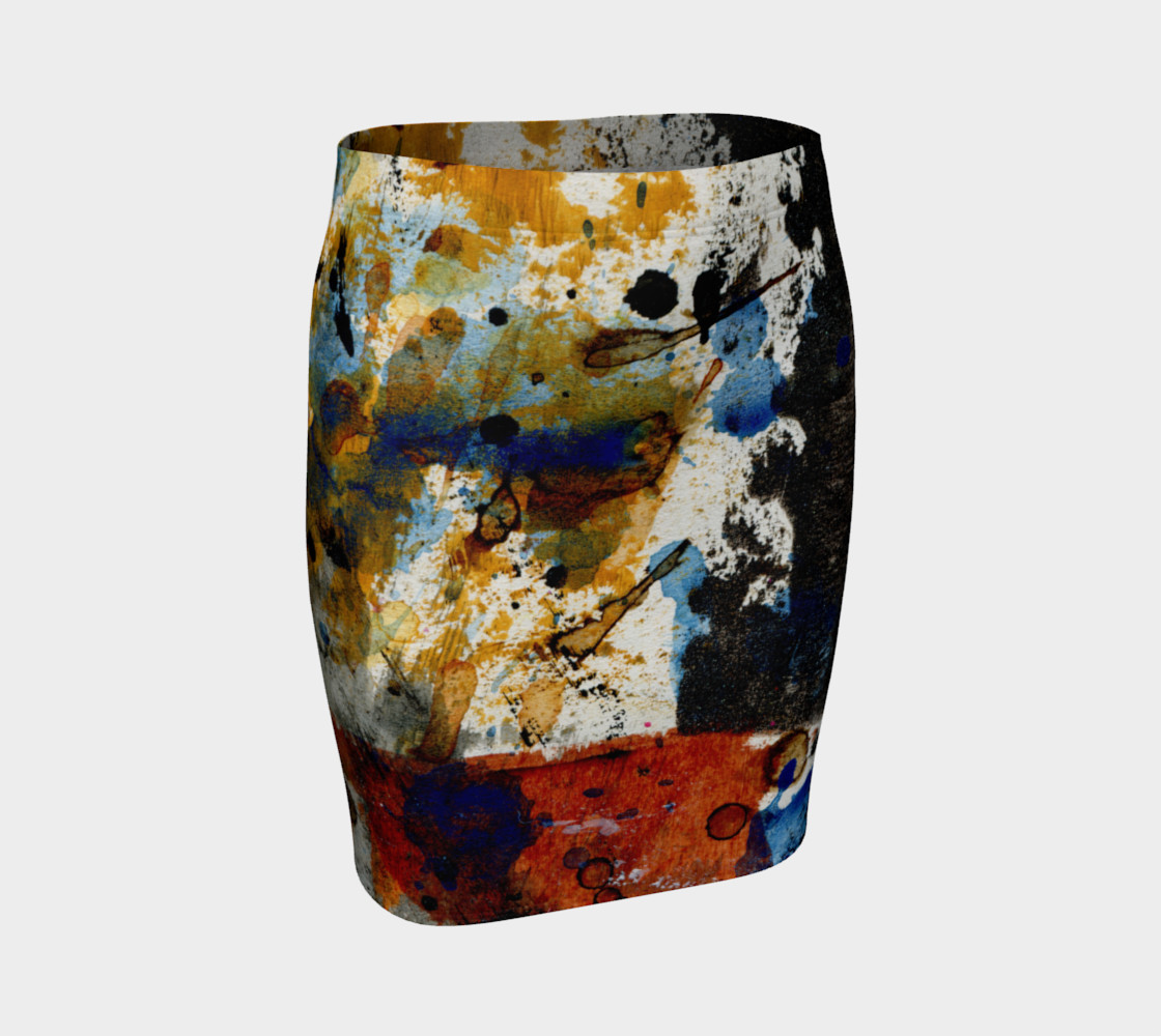 Black, Ocher, and Brick Fitted Skirt preview #1