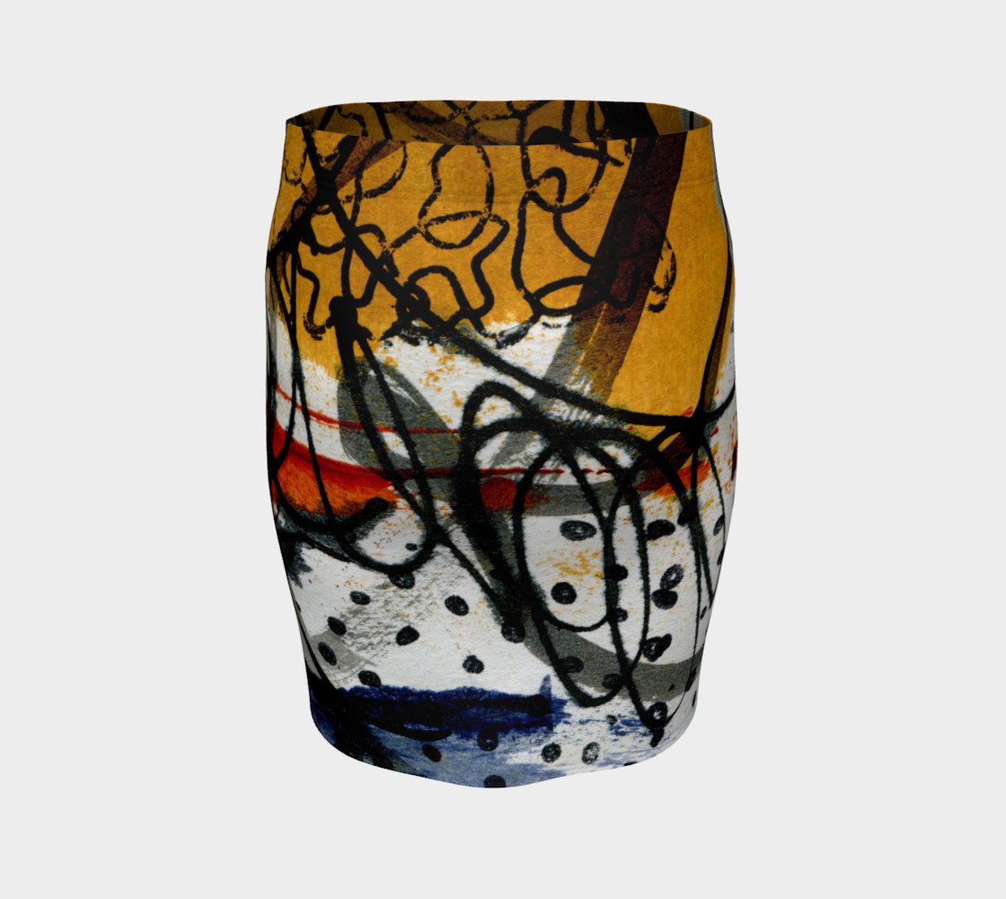 Abstract Polka Dot Fitted Skirt preview #4