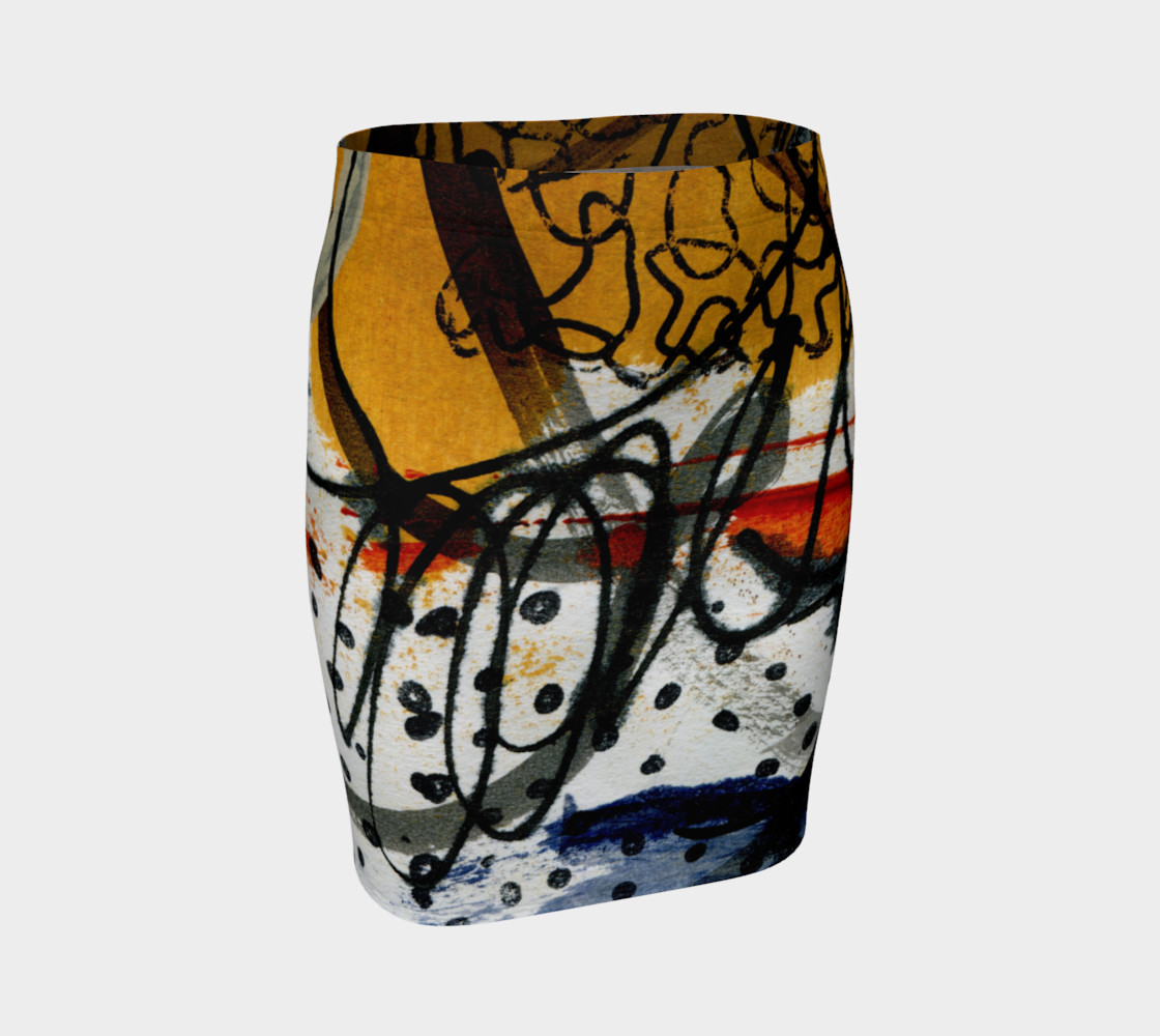 Abstract Polka Dot Fitted Skirt preview #1