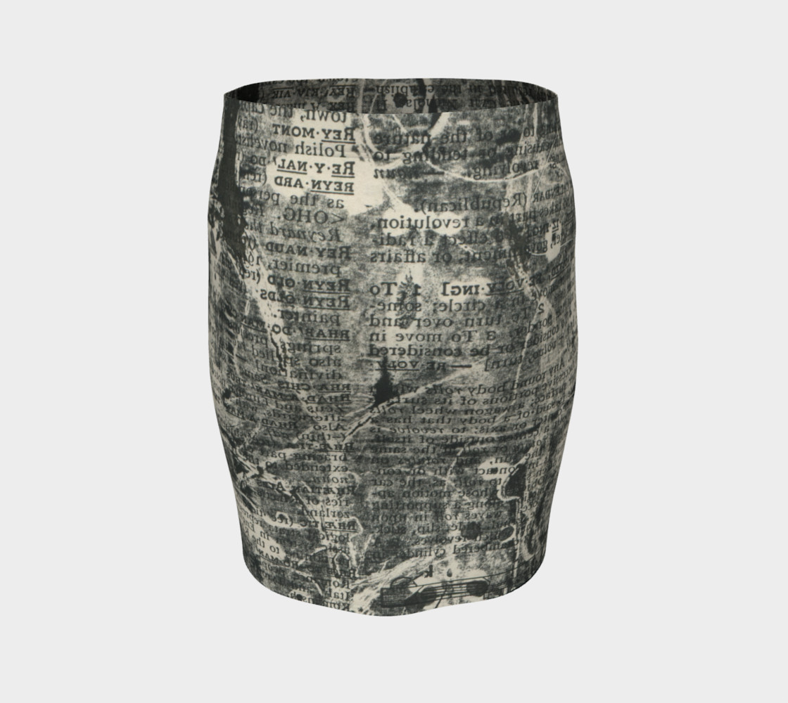 Dictionary Print Fitted Skirt preview #4