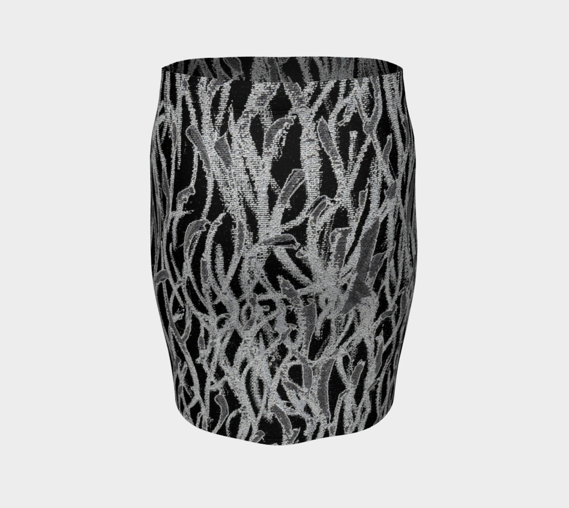 Black White Abstract Lines Skirt preview #4