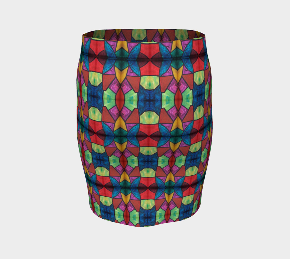 Cross and Flower Mosaic Fitted Skirt I preview #4