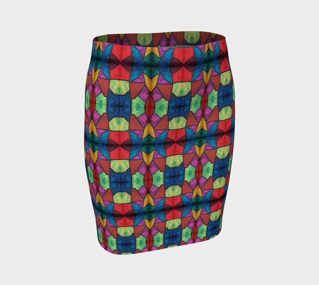 Cross and Flower Mosaic Fitted Skirt I preview #1