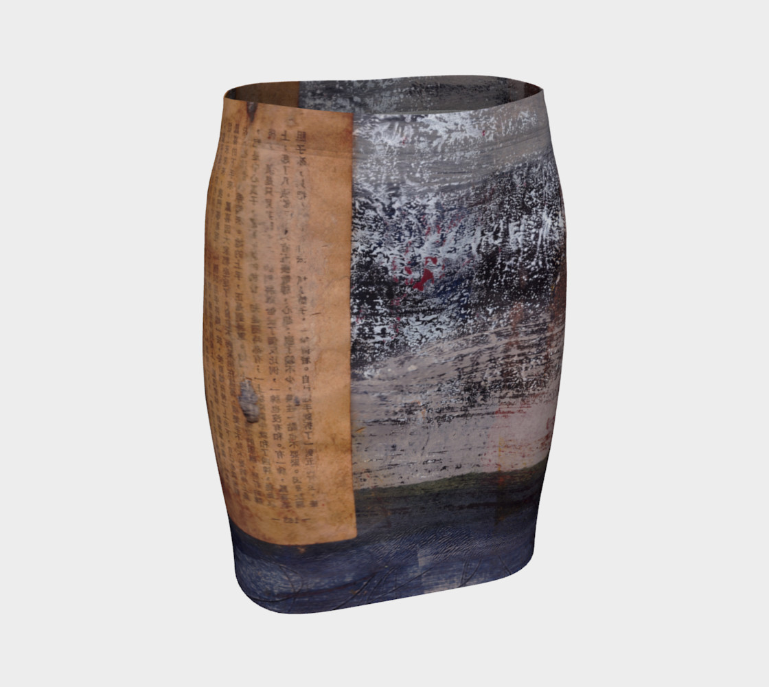 Ancient text fitted skirt preview #1