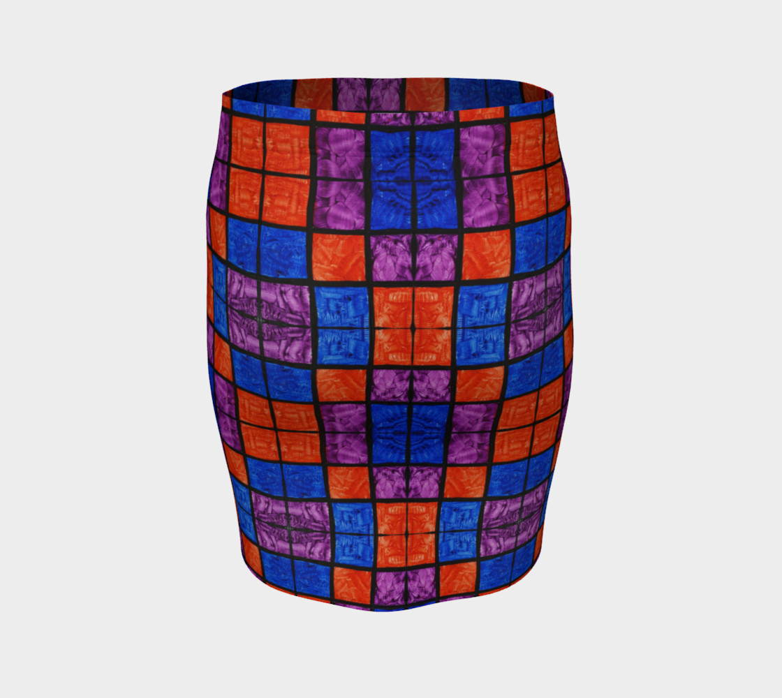 Checkerboard Mosaic Fitted Skirt preview #4