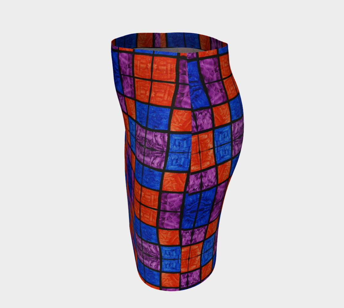 Checkerboard Mosaic Fitted Skirt preview #2