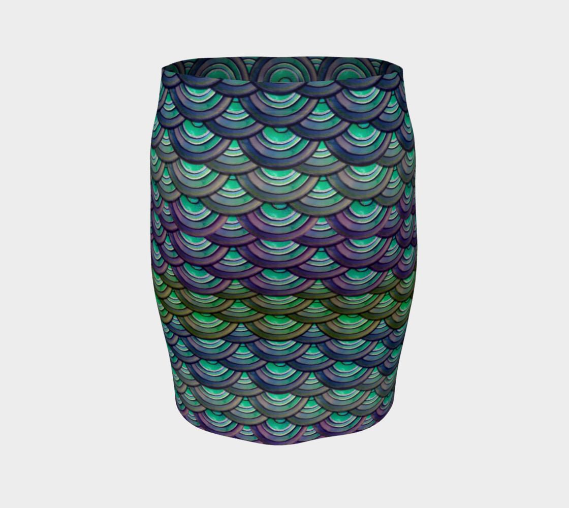 Handpainted Cut Paper Dragon Mermaid Scale Tight Skirt preview #4