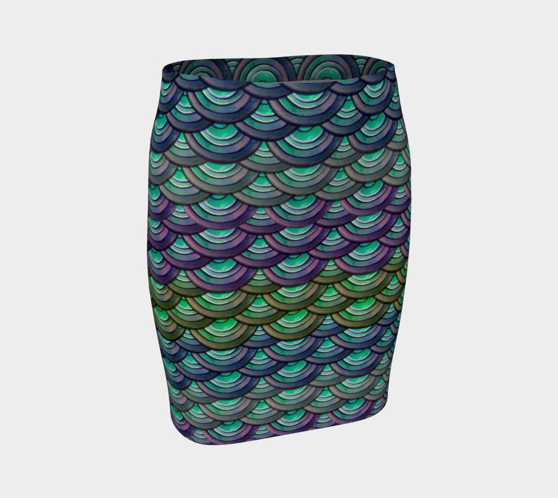 Handpainted Cut Paper Dragon Mermaid Scale Tight Skirt preview #1