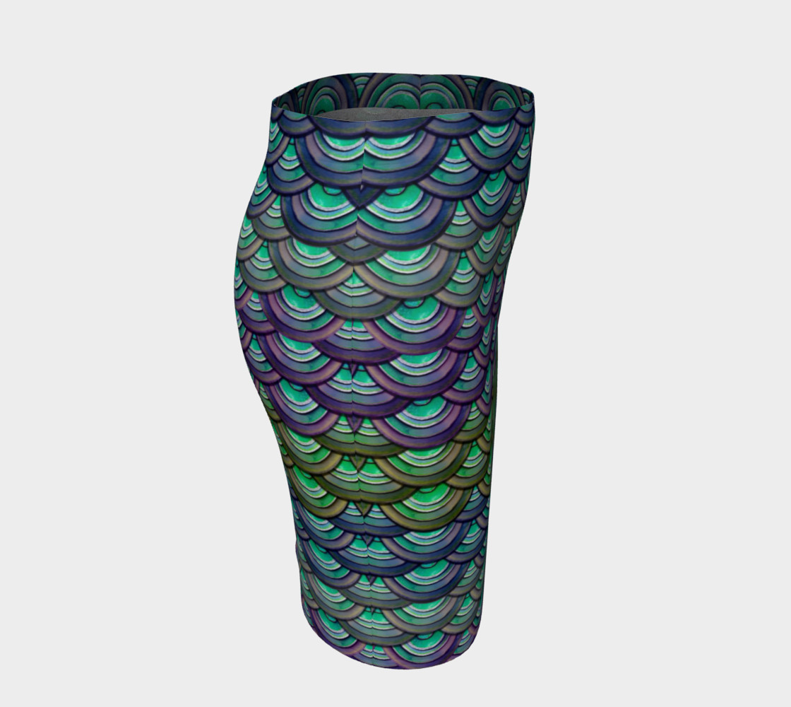 Handpainted Cut Paper Dragon Mermaid Scale Tight Skirt preview #3